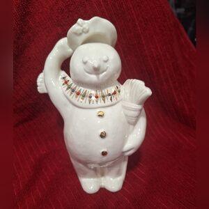 Lenox Ceramic Snowman Figurine with Colorful Accents